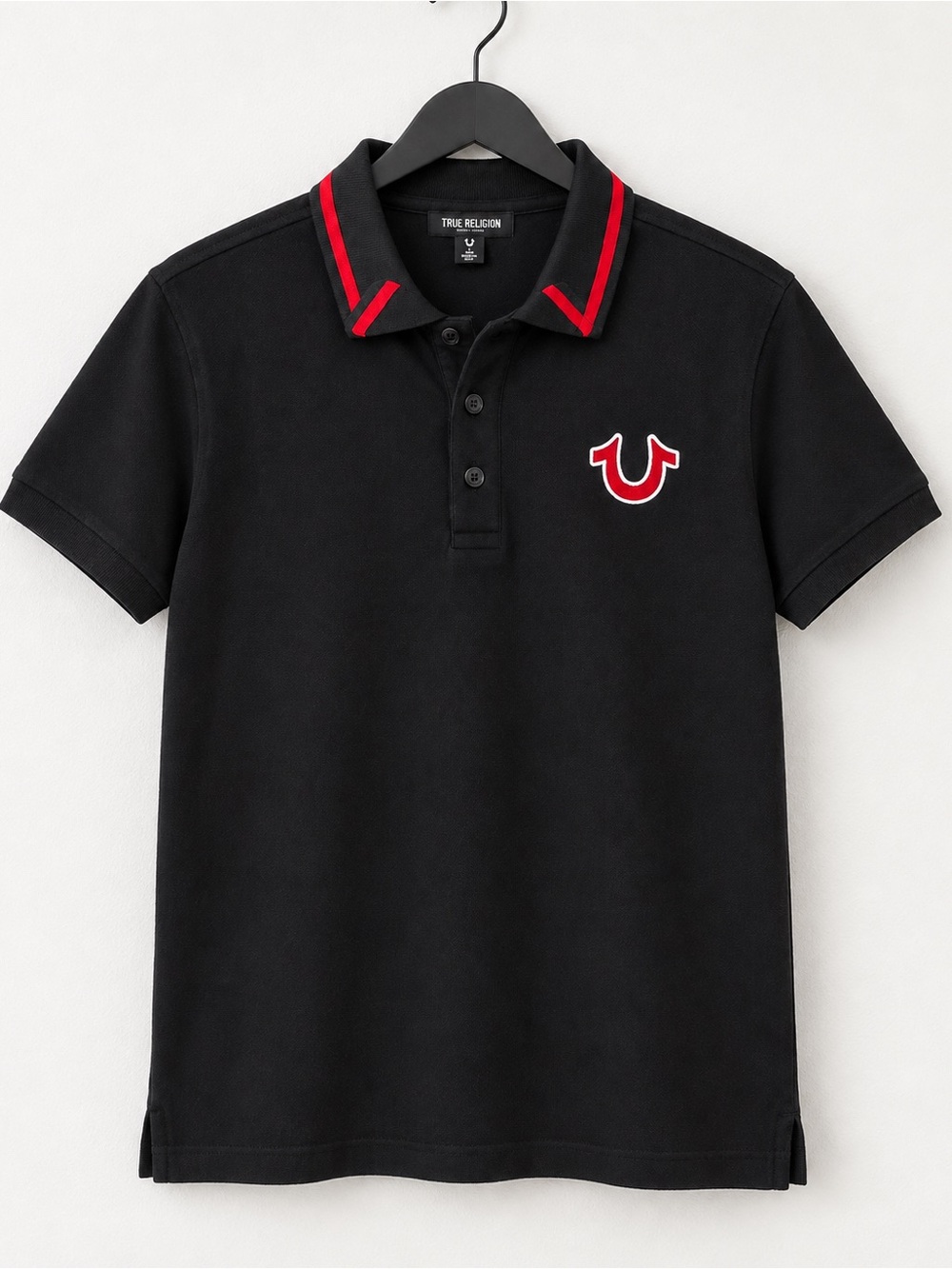 True Religion Black Polo with Red Accents
